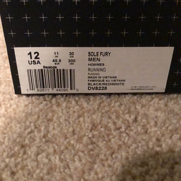 Reebox Sole Fury “Black Red” - Picture 8 of 8